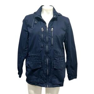 Gap women’s navy blue lightweight hooded utility jacket Size Large
